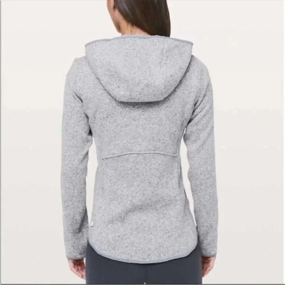Lululemon Fleece and Thank You Hooded Knit 1/4 Zip Pullover size 6 athleisure